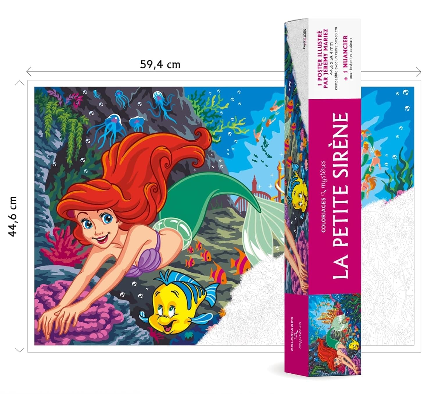 Coloriage mystère Disney - Poster La Petite Sirène – produit de coloriage mystère adulte